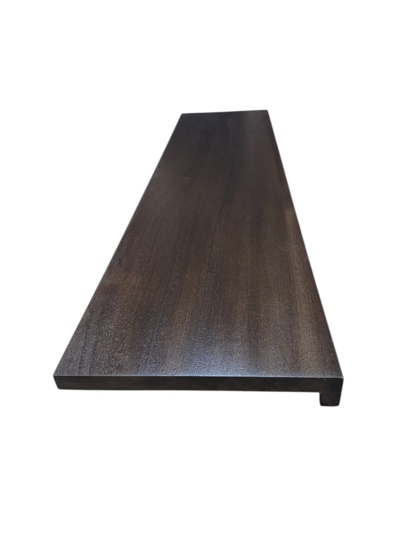 Black Ebony Finish Solid African Sapele StairCase Stair Cladding Kit Treat And Riser Replacement Pencil Edge - Hardwood Yard