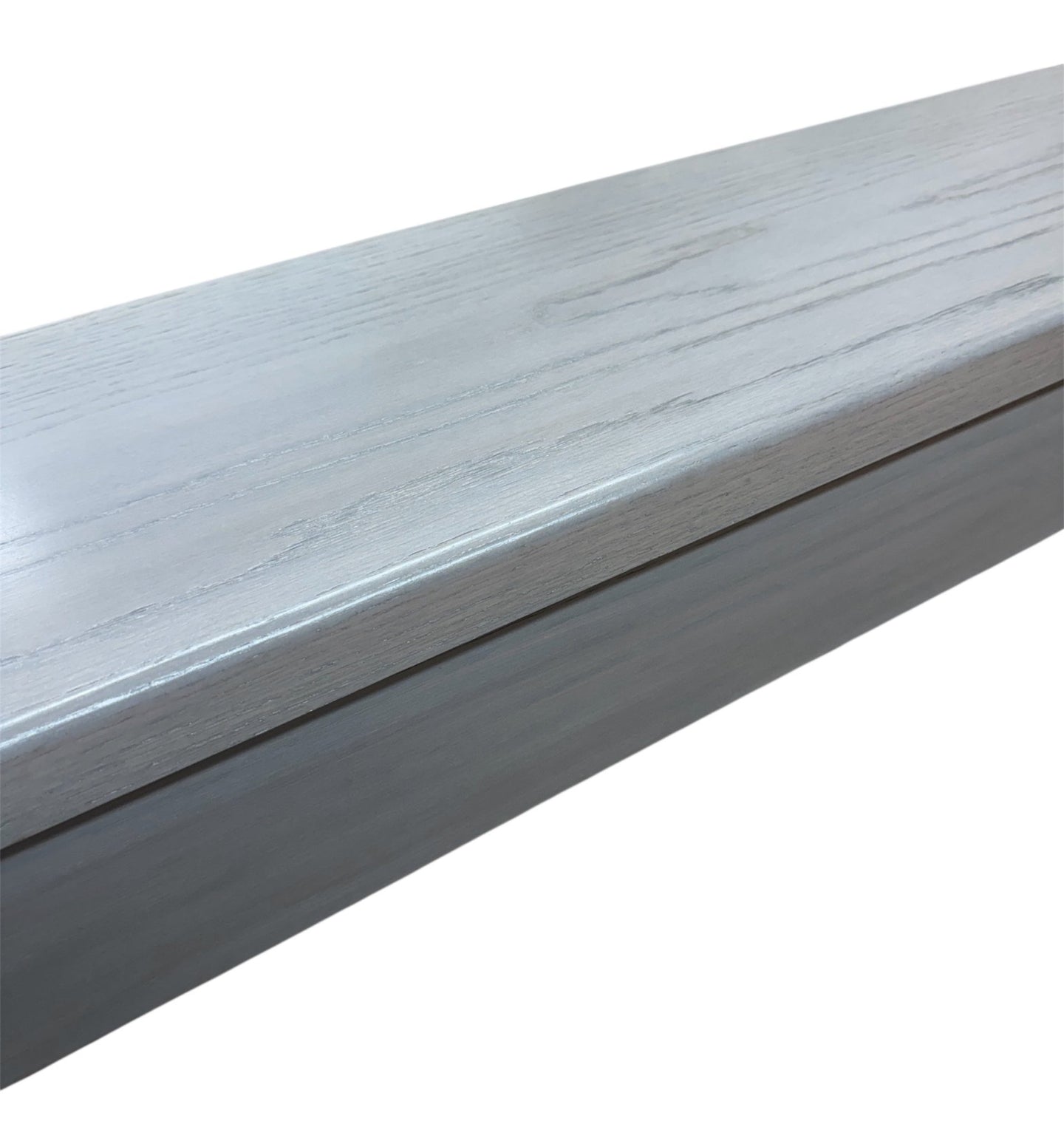 Grey Finish Solid Oak StairCase Stair Cladding Kit Treat And Riser Replacement Pencil Edge - Hardwood Yard