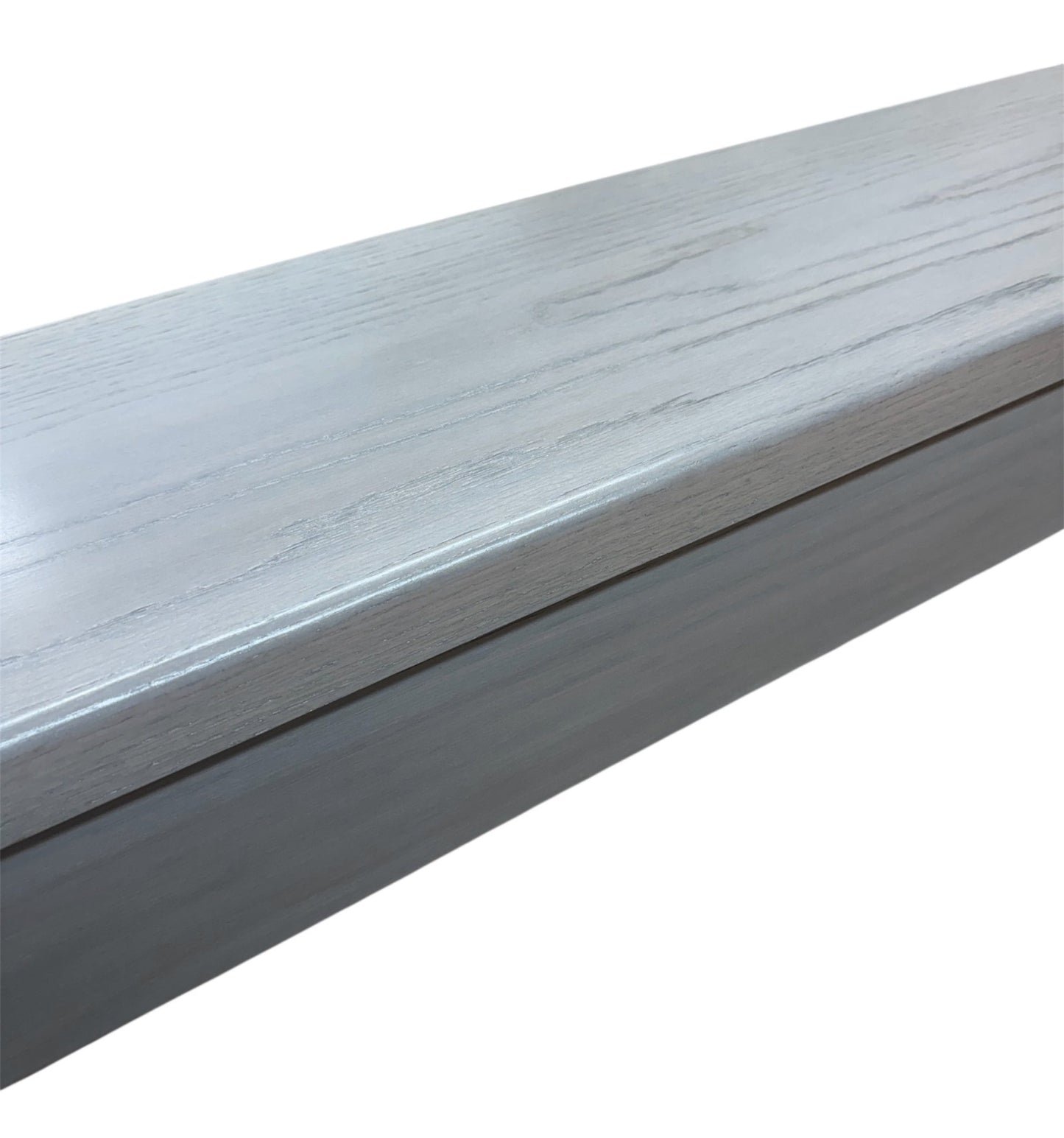 Grey Finish Solid Oak StairCase Stair Cladding Kit Treat And Riser Replacement Pencil Edge - Hardwood Yard