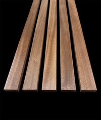 Solid African Sapele Slats Wall Decoration Slatted Fence Panel Sapele Cladding Varnished 2000x60x20mm - Hardwood Yard