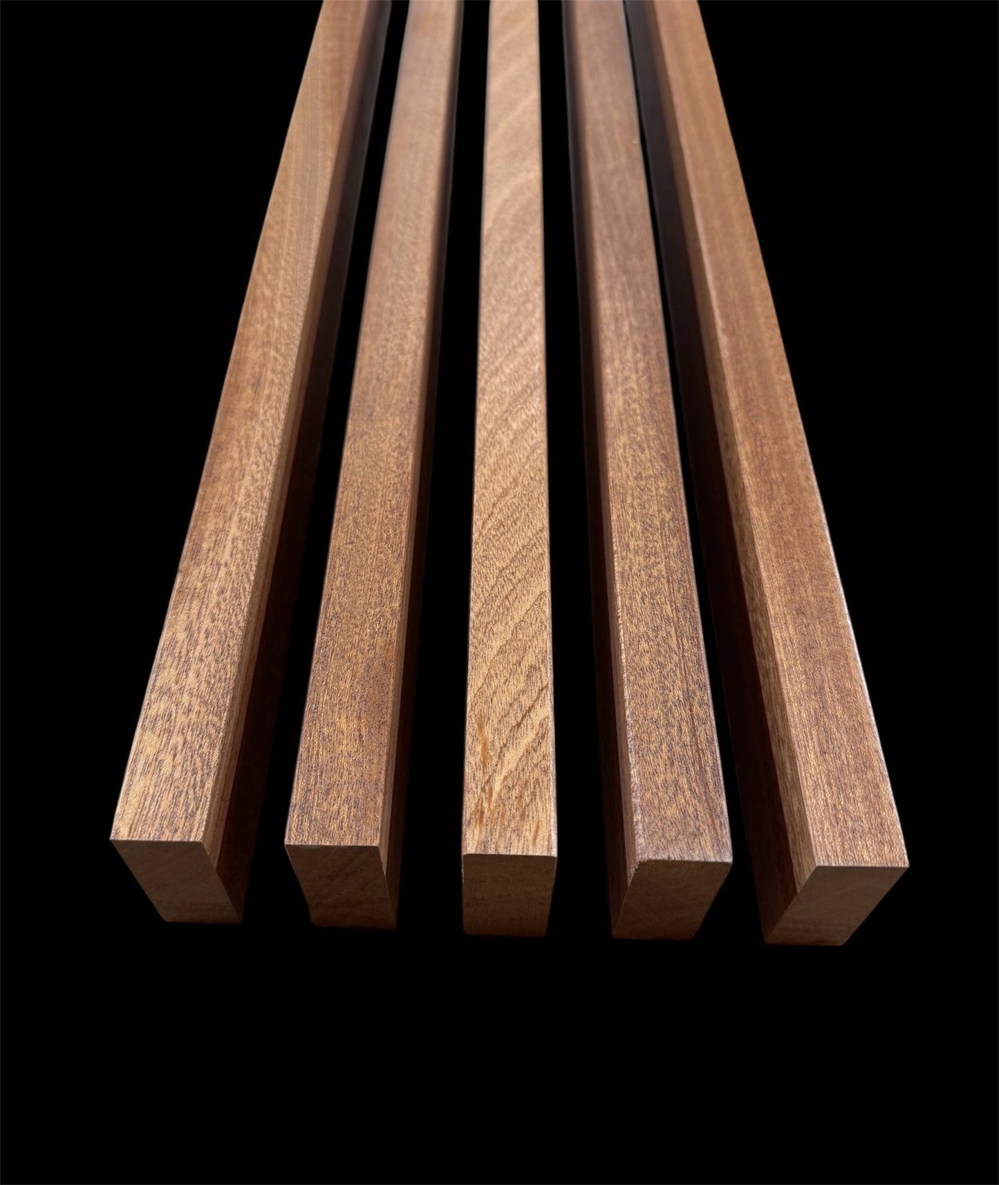 Solid African Sapele Slats Wall Decoration Slatted Fence Panel Sapele Cladding Varnished 2000x60x20mm - Hardwood Yard