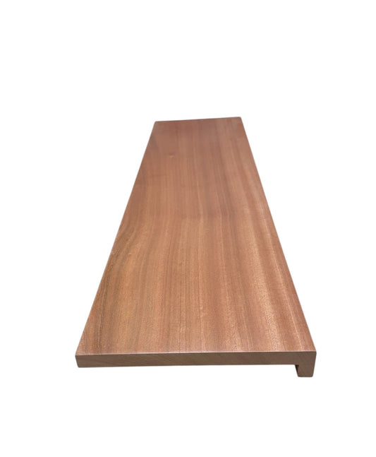 Solid African Sapele StairCase Stair Cladding Kit Treat And Riser Replacement Pencil Edge