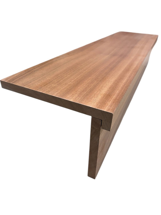 Solid African Sapele StairCase Stair Cladding Kit Treat And Riser Replacement Pencil Edge - Hardwood Yard