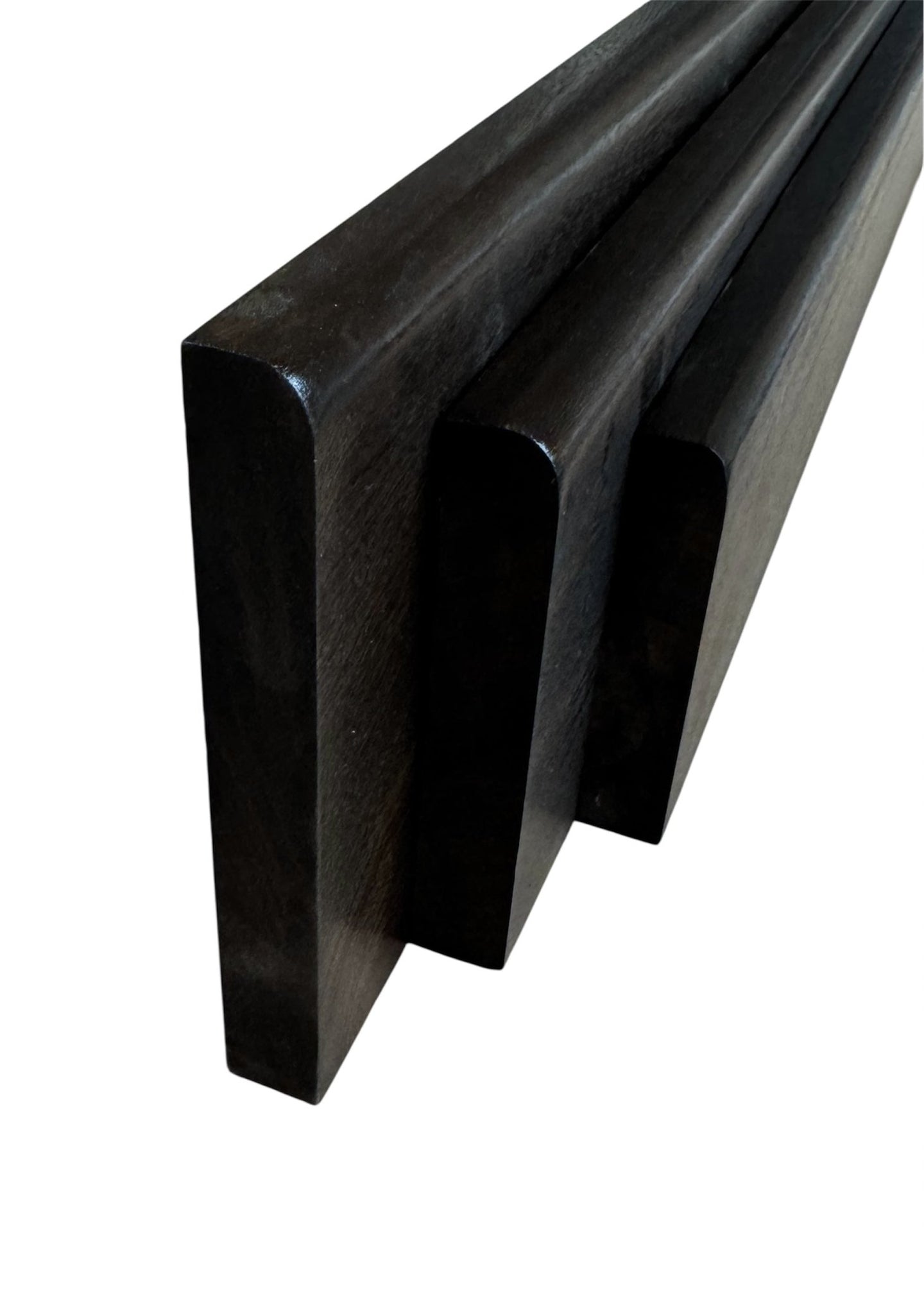 SOLID OAK NATURAL SKIRTING BOARD BLACK EBONY FINISH CHOICE SIZE Rounded - Hardwood Yard