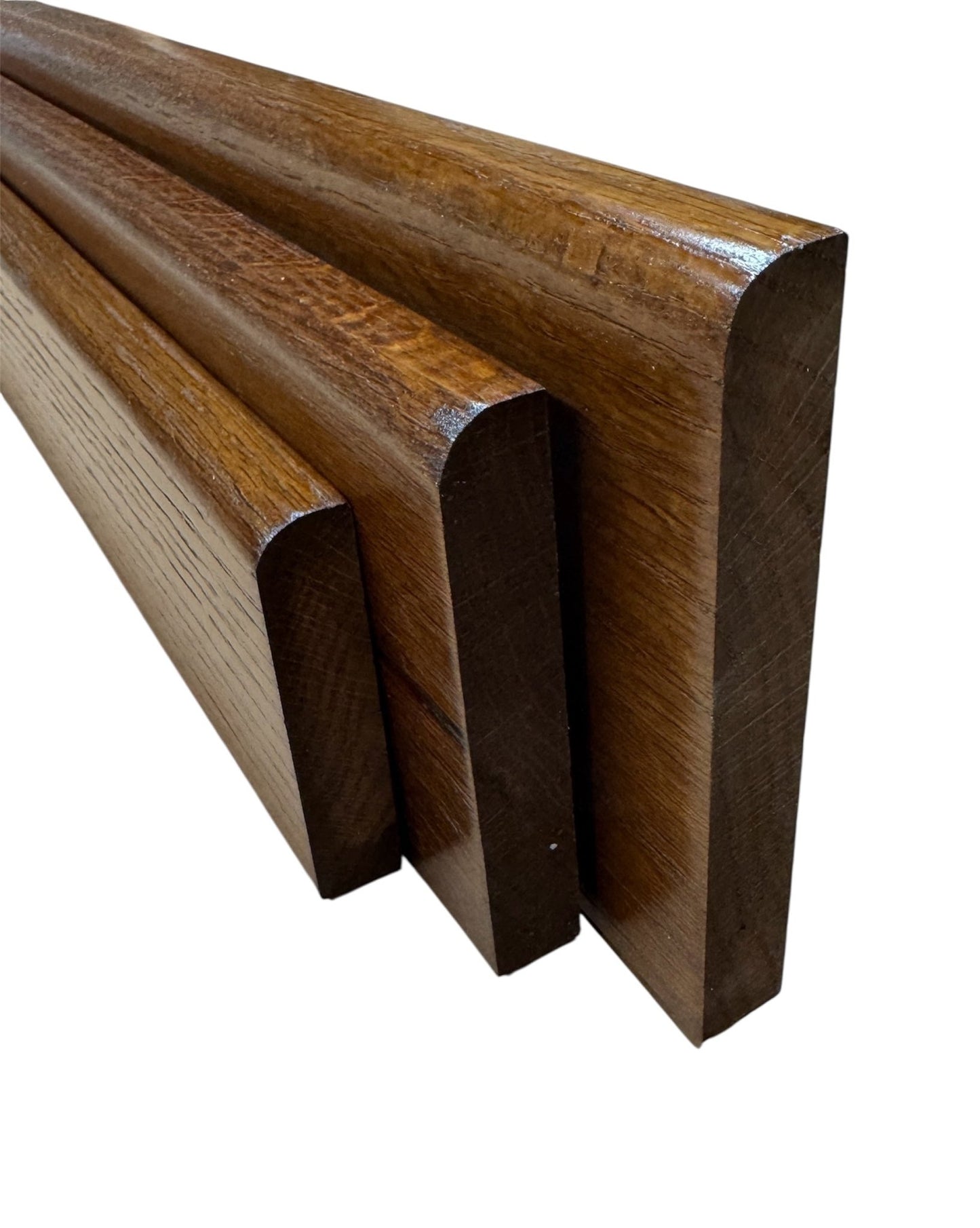 SOLID OAK NATURAL SKIRTING BOARD ENGLISH OAK FINISH CHOICE SIZE Rounded - Hardwood Yard