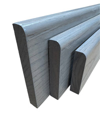 SOLID OAK NATURAL SKIRTING BOARD GREY OAK FINISH CHOICE SIZE Rounded - Hardwood Yard