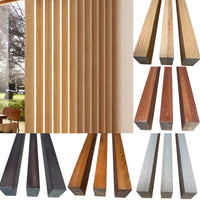 Solid Oak Or Sapele Room Dividers Slatted Fence Panel Posts Oak Floor to Ceiling EXCLUSIVE DESIGN - Hardwood Yard