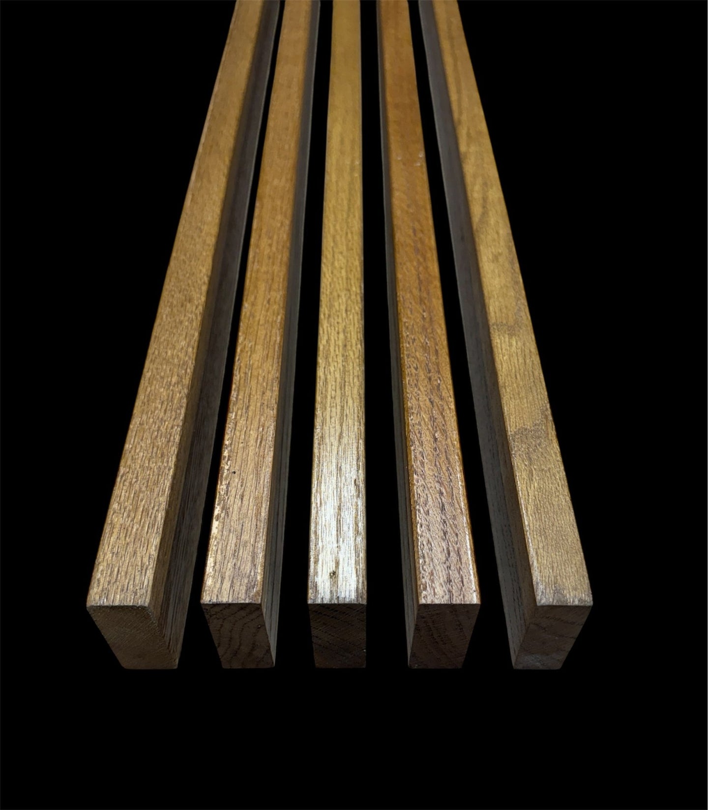 Solid Oak Slats Wall Decoration Slatted Fence Panel Oak Cladding Golden Oak Finish 2000x60x20mm - Hardwood Yard