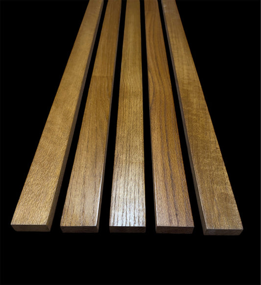 Solid Oak Slats Wall Decoration Slatted Fence Panel Oak Cladding Golden Oak Finish 2000x60x20mm - Hardwood Yard