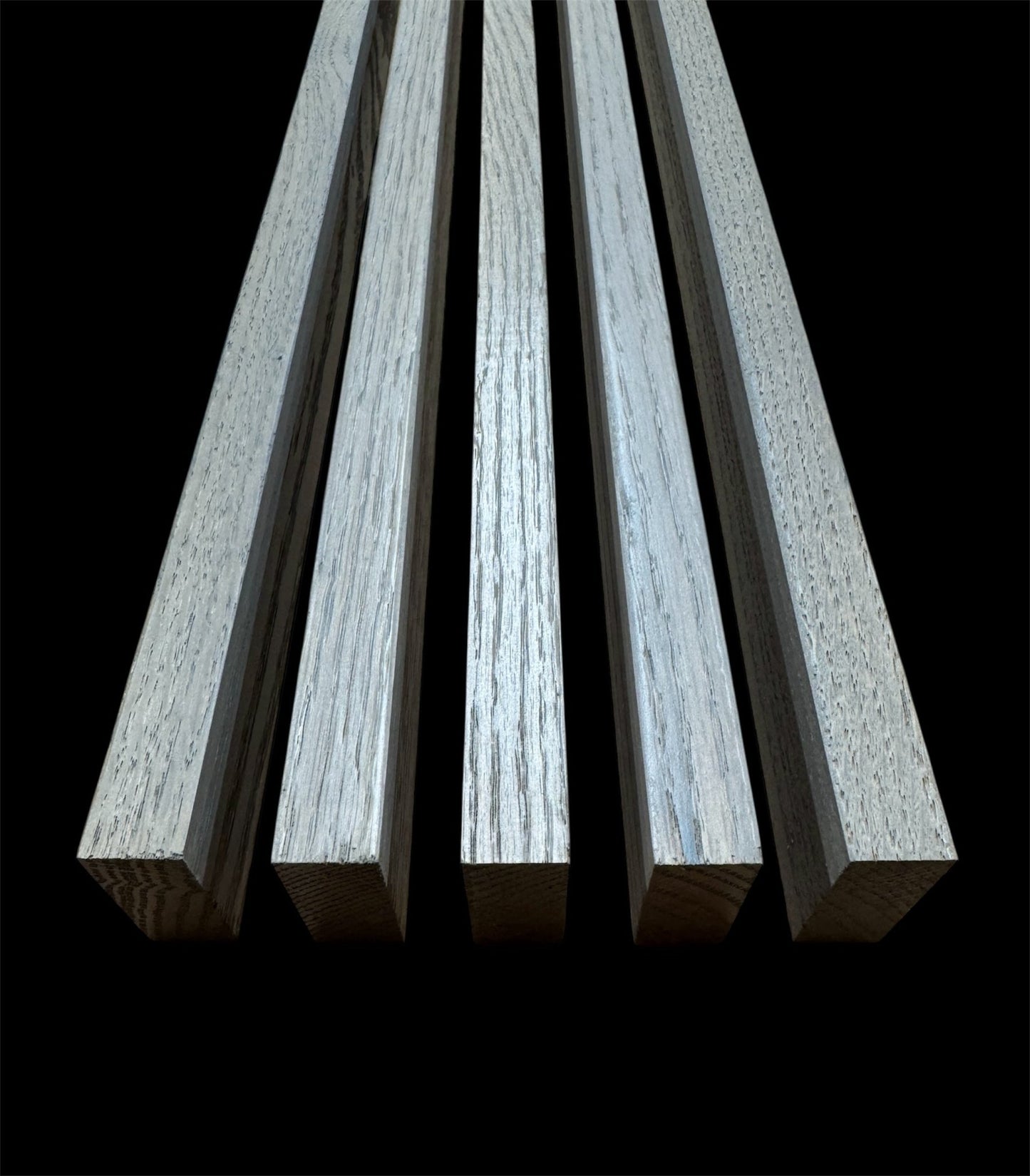 Solid Oak Slats Wall Decoration Slatted Fence Panel Oak Cladding Grey Oak Finish 2000x60x20mm - Hardwood Yard
