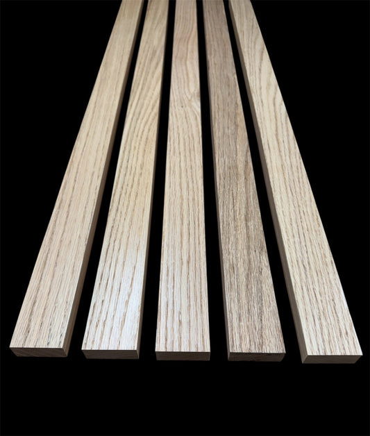 Solid Oak Slats Wall Decoration Slatted Fence Panel Oak Cladding Varnished 2000x60x20mm - Hardwood Yard